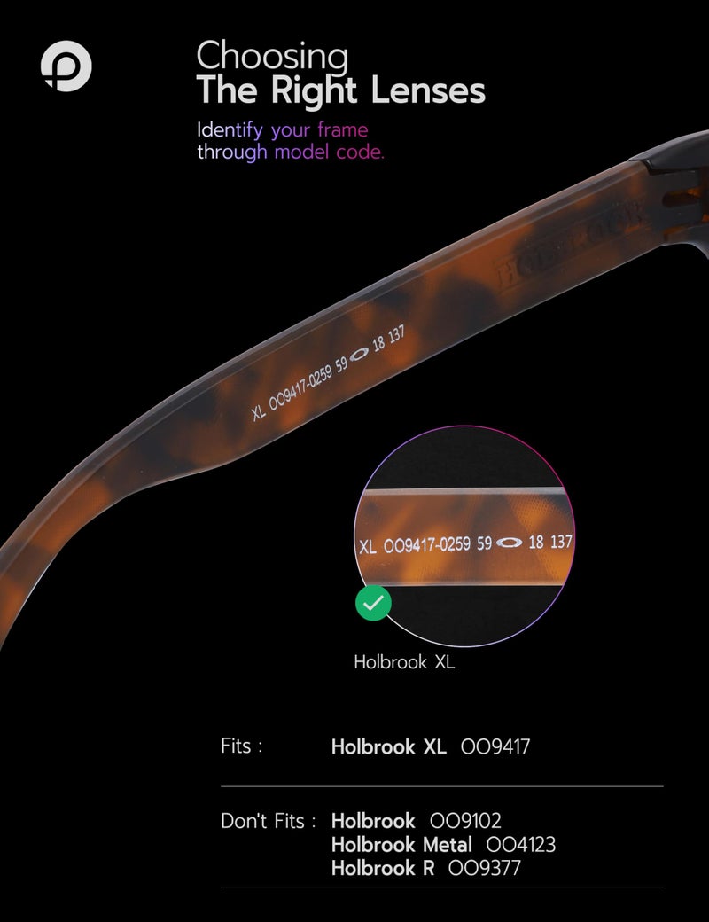 PapaViva Replacement Lenses for Oakley Holbrook XL OO9417 59mm Sunglass Deep Water Polarized - Image 2